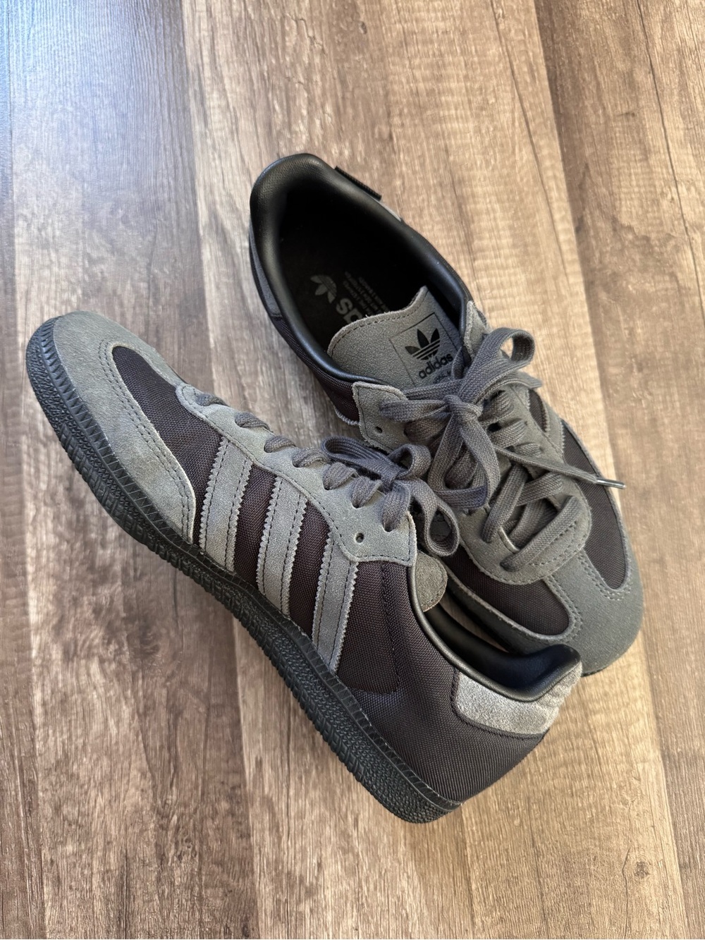 Adidas Gray and Black Suede Sneakers - Picture 2 of 5